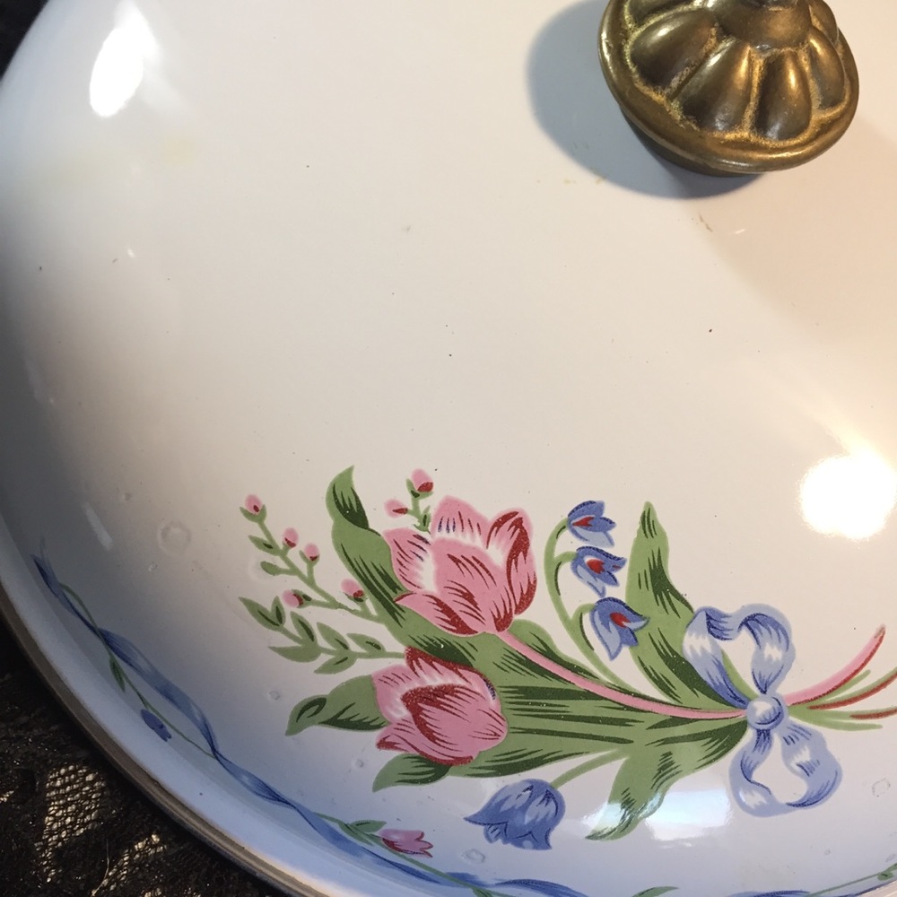 ❌HP Vintage porcelain enamel cookware skillet lid frying pan cooker - Picture 9 of 11